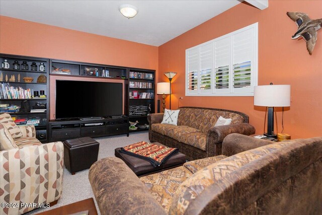 living room featuring carpet flooring