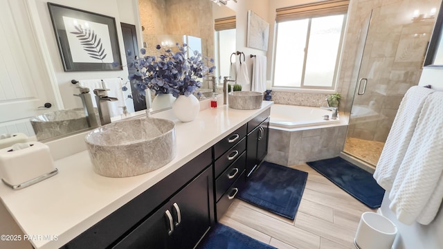 4374 Hornet Dr, Prescott, AZ 86301 - full bath with a bath, a stall shower, and double vanity