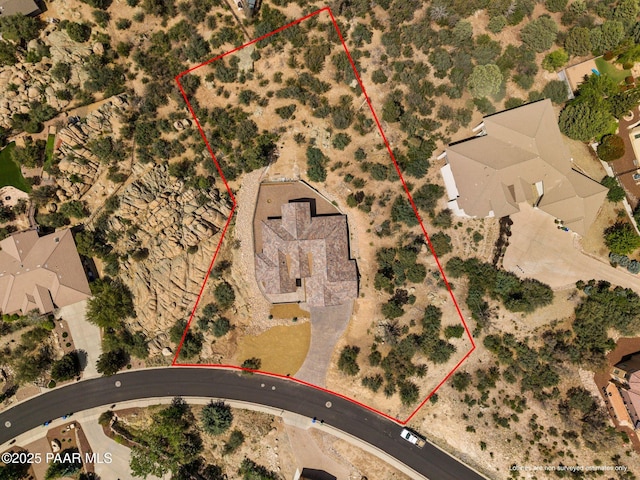 3225 Pamela St, Prescott, AZ 86305 - aerial overview of property's location with property boundaries highlighted