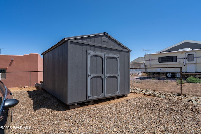 2905 S Omega Dr, Dewey-Humboldt, AZ 86329 - view of shed featuring a fenced backyard