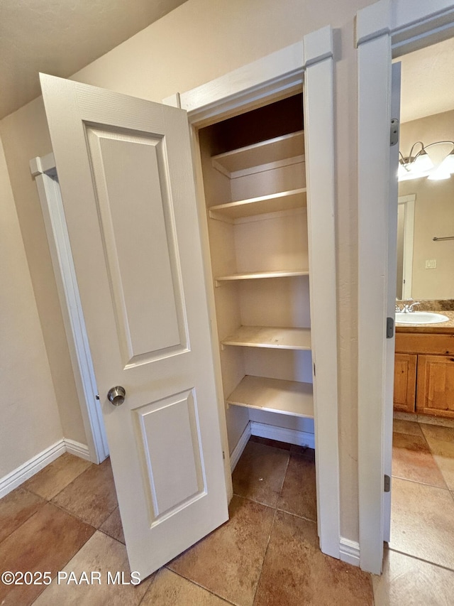 closet featuring a sink