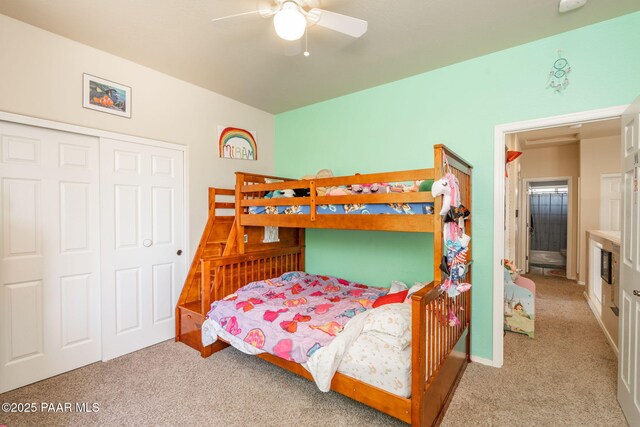 248 Lakewood Cv, Prescott, AZ 86301 - bedroom with carpet floors, a closet, and ceiling fan