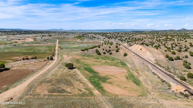 bird's eye view with a rural view and a mountain view