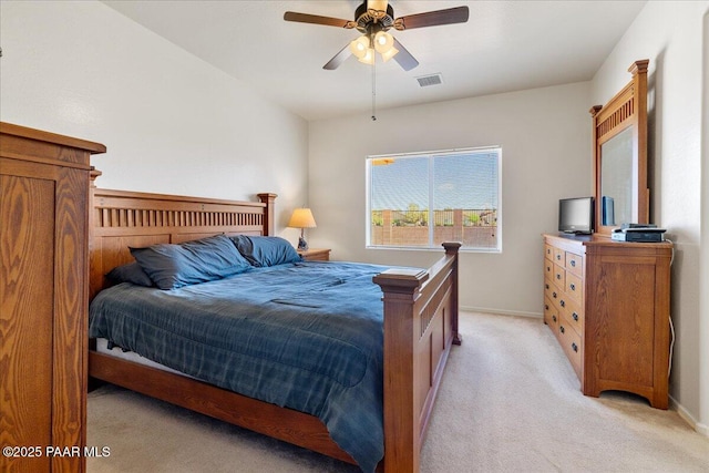 12912 E Santiago St, Dewey-Humboldt, AZ 86327 - bedroom featuring light colored carpet and ceiling fan