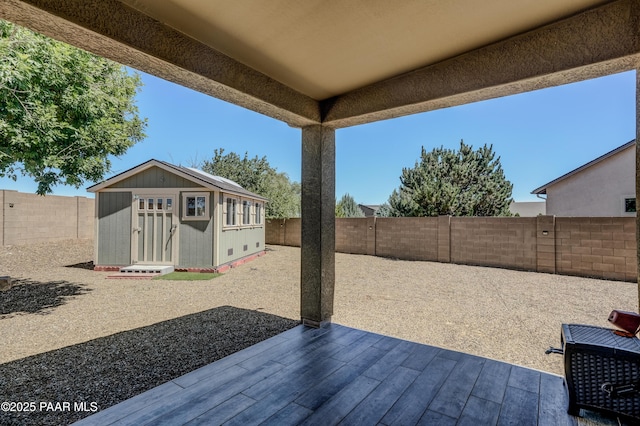 7506 E Roaring Canyon Rd, Prescott Valley, AZ 86315 - fenced backyard with an outbuilding
