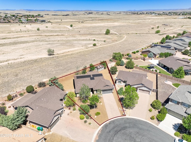 7506 E Roaring Canyon Rd, Prescott Valley, AZ 86315 - overview of rural landscape featuring nearby suburban area and property parcel outlined