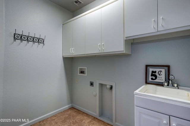 7506 E Roaring Canyon Rd, Prescott Valley, AZ 86315 - washroom with cabinet space, hookup for an electric dryer, and washer hookup