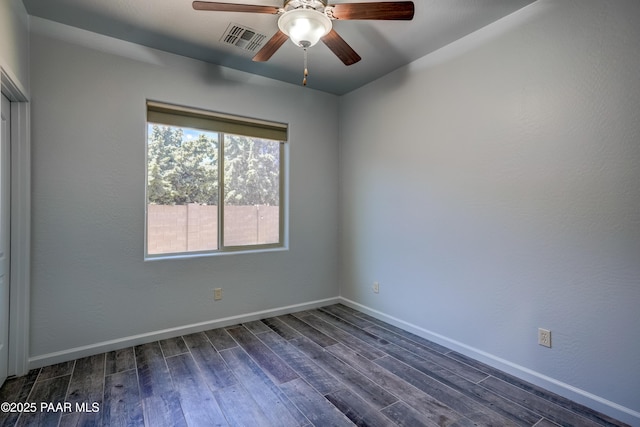 7506 E Roaring Canyon Rd, Prescott Valley, AZ 86315 - empty room with dark wood-style floors and a ceiling fan