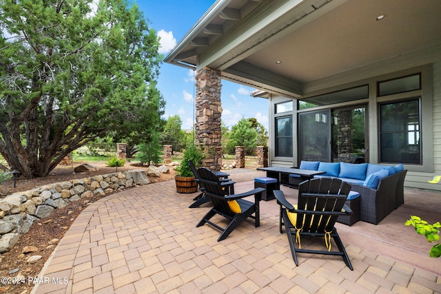 view of patio / terrace featuring an outdoor hangout area