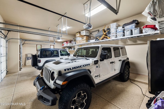 garage featuring a garage door opener