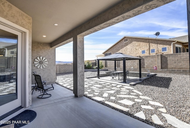 view of patio with a gazebo