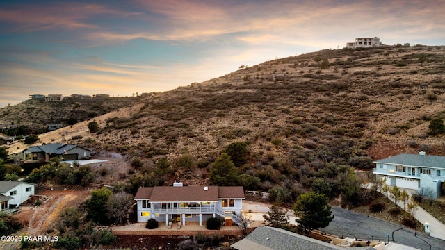 aerial view with a mountain view