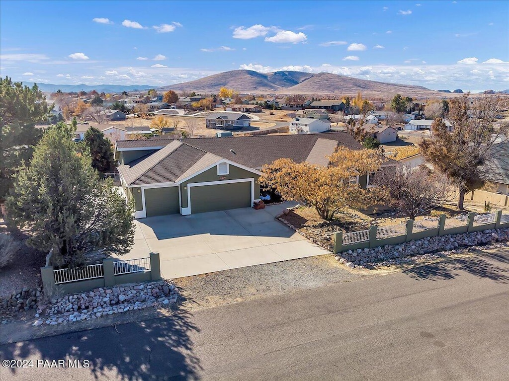 aerial view featuring a mountain view