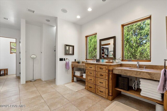 15345 N Badlands Cir, Prescott, AZ 86305 - full bath featuring tile patterned floors, vanity, and recessed lighting