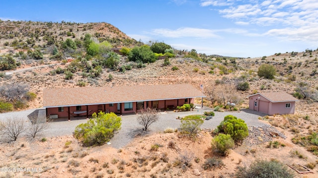 1980 S Koch Ranch Rd, Cornville, AZ 86325 - exterior space with a mountain view and view of desert