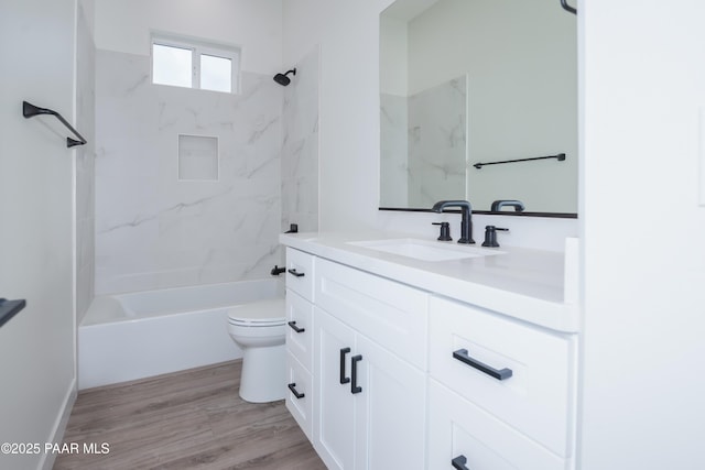 6881 E Bourbon Way, Prescott Valley, AZ 86315 - full bathroom featuring vanity, shower / bath combination, and wood finished floors