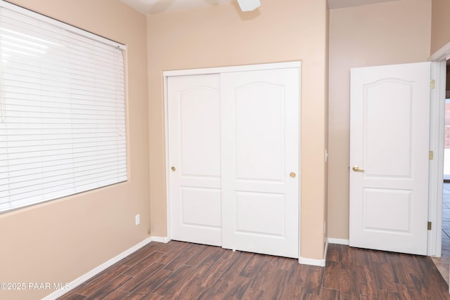 6265 E Distant View Ct, Cornville, AZ 86325 - unfurnished bedroom featuring dark wood-style floors and a closet