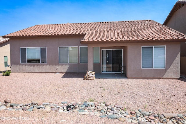 6265 E Distant View Ct, Cornville, AZ 86325 - back of house featuring stucco siding, a tile roof, and a patio