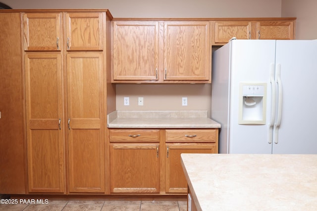6265 E Distant View Ct, Cornville, AZ 86325 - kitchen featuring white refrigerator with ice dispenser, light countertops, and light tile patterned flooring