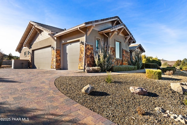 view of front of house with a garage