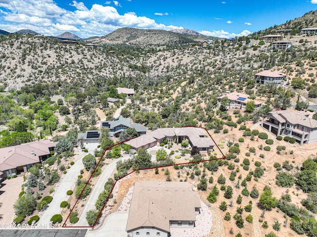 bird's eye view featuring a mountain view