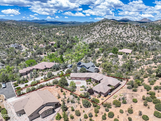 aerial view with a mountain view