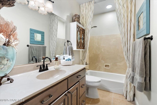3000 Noble Star Dr, Prescott, AZ 86301 - full bath featuring toilet, shower / bath combination, vanity, and tile patterned flooring