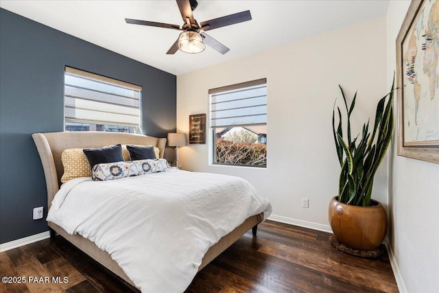 3000 Noble Star Dr, Prescott, AZ 86301 - bedroom with wood finished floors, baseboards, and a ceiling fan