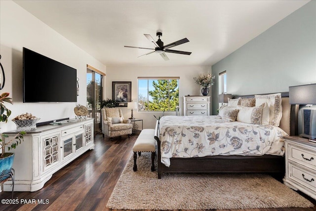 3000 Noble Star Dr, Prescott, AZ 86301 - bedroom with dark wood-style floors and ceiling fan