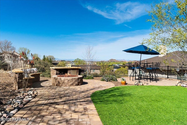 3000 Noble Star Dr, Prescott, AZ 86301 - view of yard with a patio, fence, and an outdoor fire pit