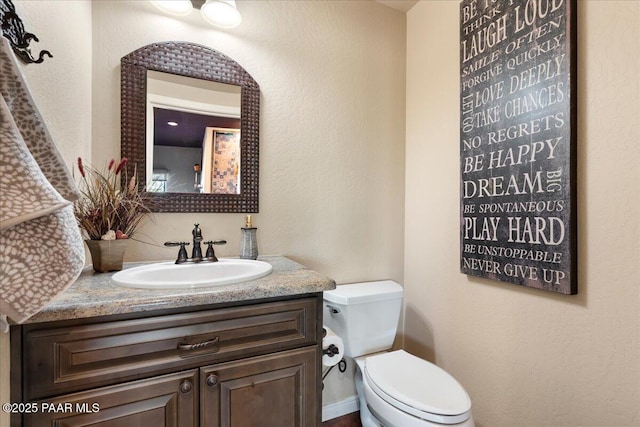 3000 Noble Star Dr, Prescott, AZ 86301 - half bath featuring toilet, vanity, and a textured wall