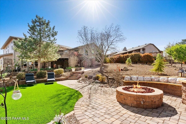 3000 Noble Star Dr, Prescott, AZ 86301 - view of patio featuring an outdoor fire pit and stairway