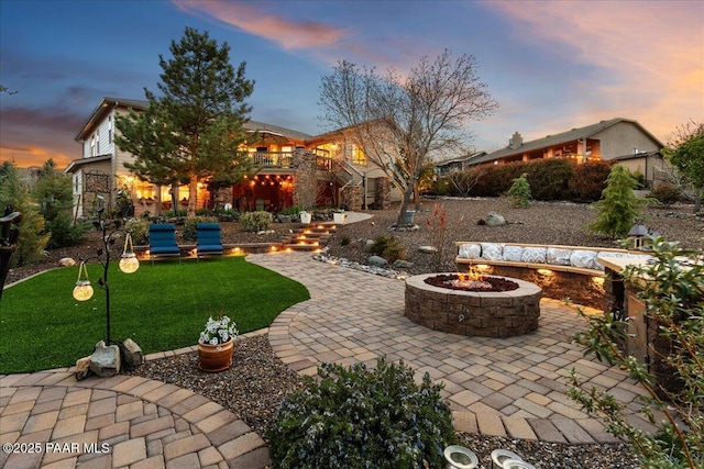 3000 Noble Star Dr, Prescott, AZ 86301 - view of patio with an outdoor fire pit and stairway