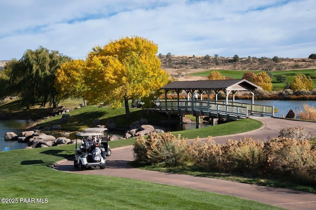 3000 Noble Star Dr, Prescott, AZ 86301 - surrounding community with a water view, a gazebo, and a yard