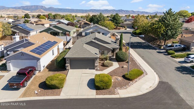 bird's eye view with a mountain view