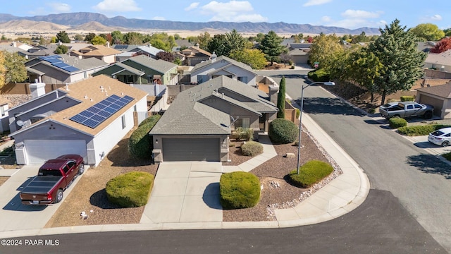 aerial view with a mountain view