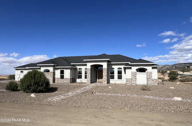 view of prairie-style house