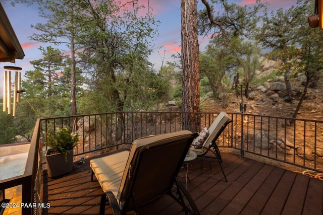 view of deck at dusk