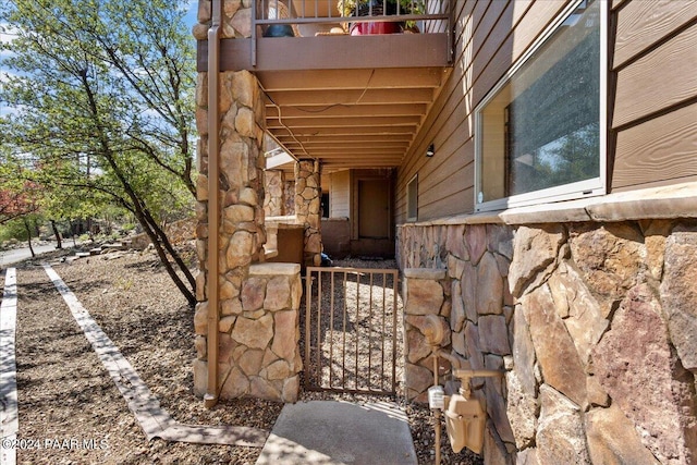 exterior space with a balcony