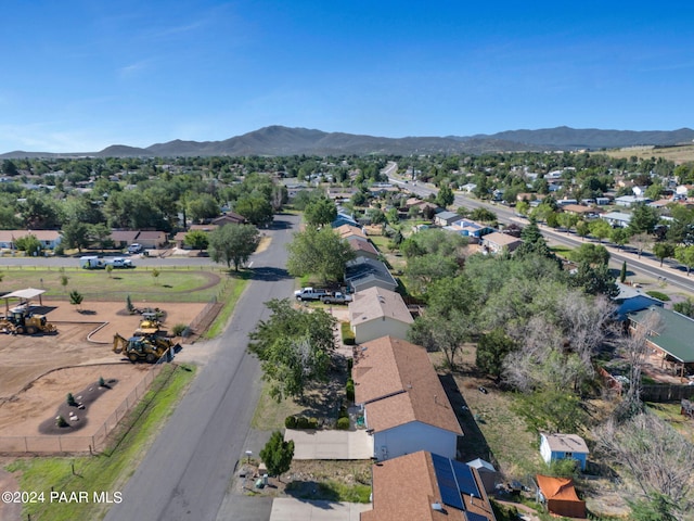 drone / aerial view with a mountain view