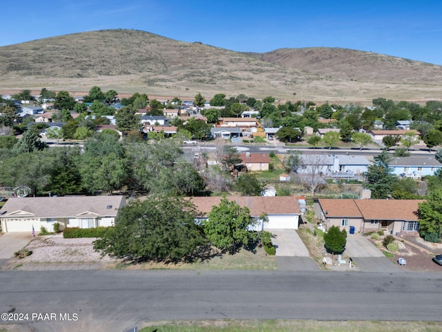 drone / aerial view with a mountain view