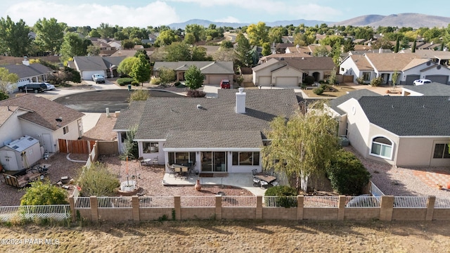 bird's eye view featuring a mountain view