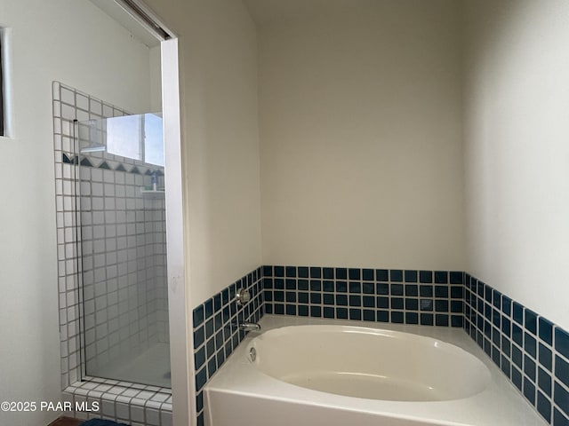 bathroom with plus walk in shower