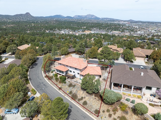 285 E Crestwood, Prescott, AZ 86303 - birds eye view of property with a mountain view