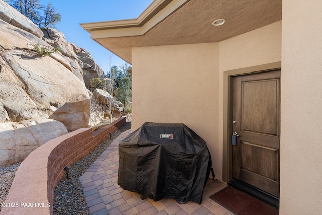 view of patio featuring grilling area