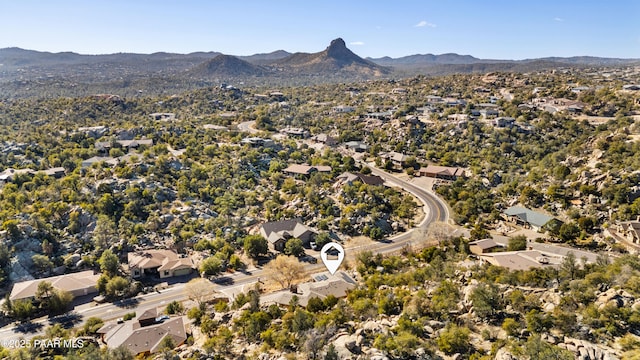 aerial view featuring a mountain view