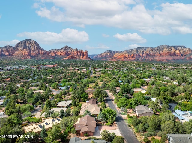 225 Sierra Rd, Sedona, AZ 86336 - aerial perspective of suburban area featuring a mountainous background