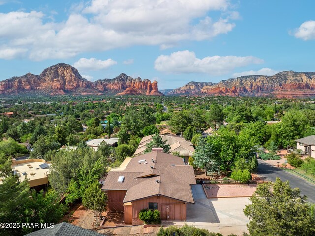 225 Sierra Rd, Sedona, AZ 86336 - aerial perspective of suburban area featuring a mountain backdrop