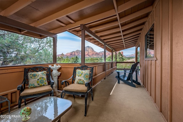 225 Sierra Rd, Sedona, AZ 86336 - view of patio / terrace featuring a mountain view and a balcony