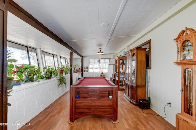24585 N Catalina St, Paulden, AZ 86334 - game room with pool table, light wood-style floors, and a wall mounted AC